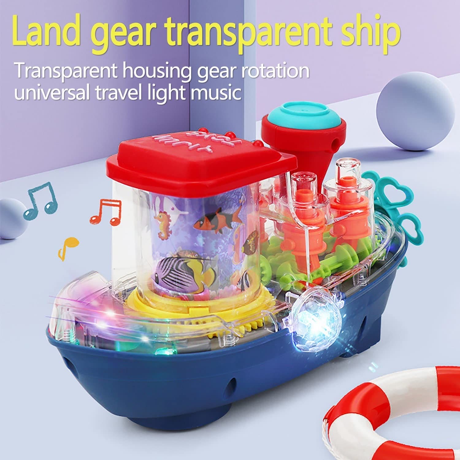 Gear Land Ship, Musical Toy Boat with Colorful Light, Transparent Rotatable Concept Boat, Underwater World Cruise Ship Toy For Kid, Battery Operated Toy Boat with Rotating Fishing Lamp Toy, Children's Toy Boat Gear Land Ship, Musical Toy Boat with Colorful Light, Transparent Rotatable Concept Boat, Underwater World Cruise Ship Toy For Kid, Battery Operated Toy Boat with Rotating Fishing Lamp Toy, Children's Toy Boat